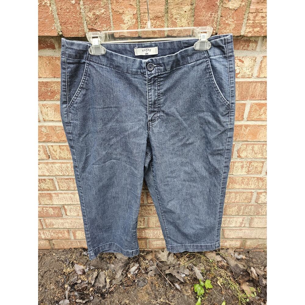 Riders by Lee Dark Wash Spring Summer Denim Capri Pants Women's Plus Size 32x18